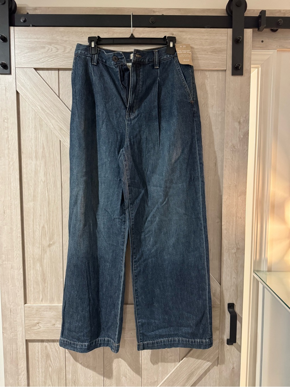 Madewell Relaxed Wide-Leg Jeans in Dark Blue Wash